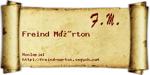 Freind Márton névjegykártya