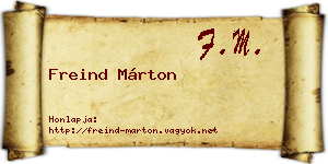 Freind Márton névjegykártya